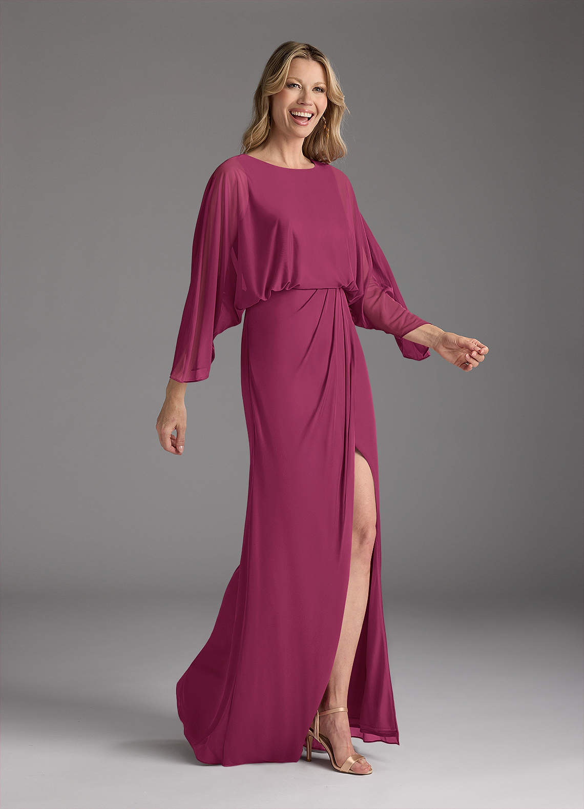 Azazie Ysabella Abiti per la Madre della Sposa Abito Sirena in Maglia Plissettato Gelso image6