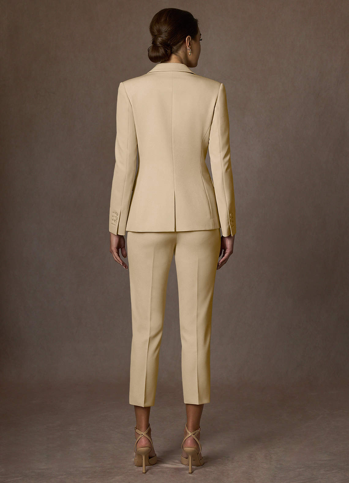 front Kennedy Champagne Structured Stretch Dress Pants