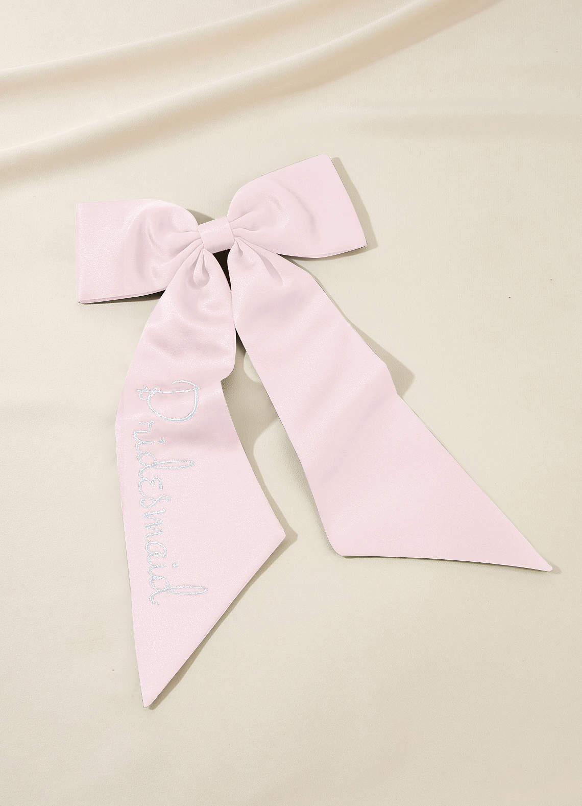 front Personalized Embroidered Matching Color Bow Hair Clip