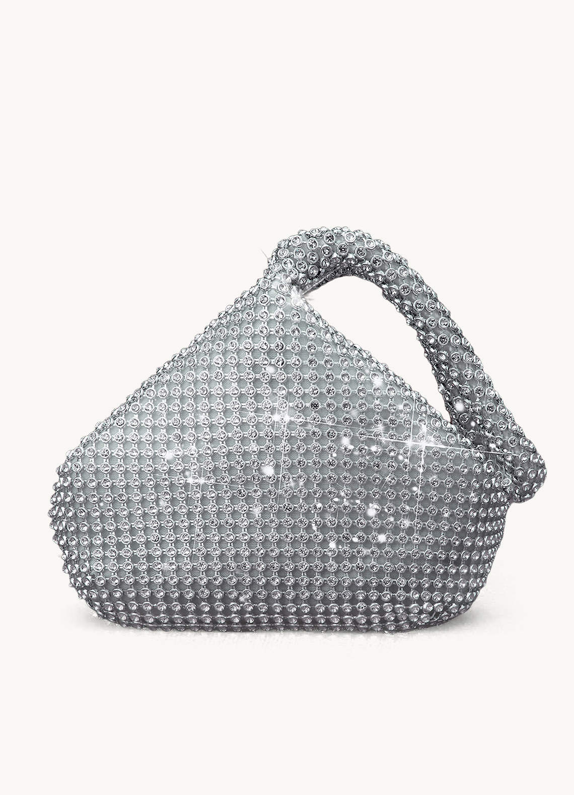 front Delicate Sparkling Rhinestone Zip Wrist Evening Bag