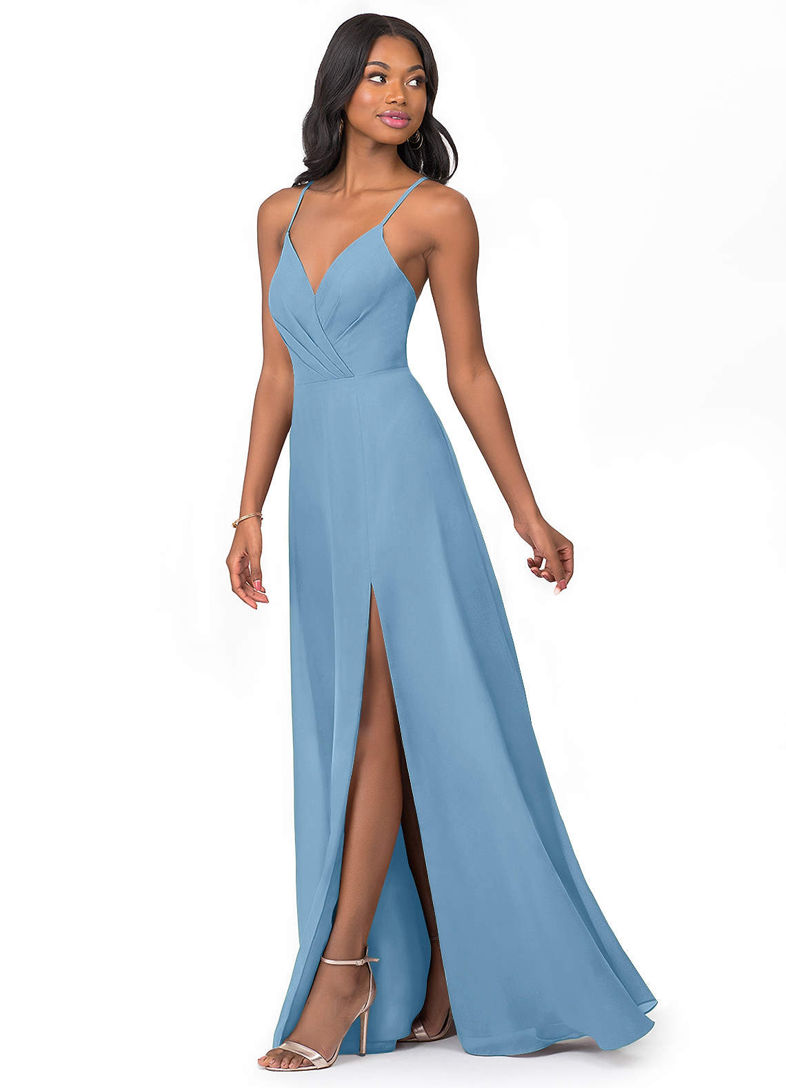 Azazie Everleigh Steel Blue Bridesmaid Dresses | Azazie