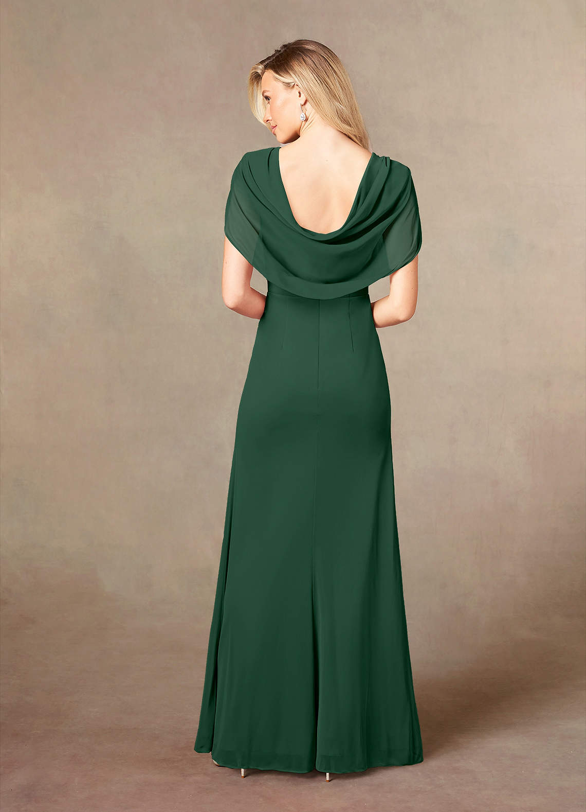 Azazie Luisa Dark Green Mermaid V-Neck Pleated Mesh Dress | Azazie