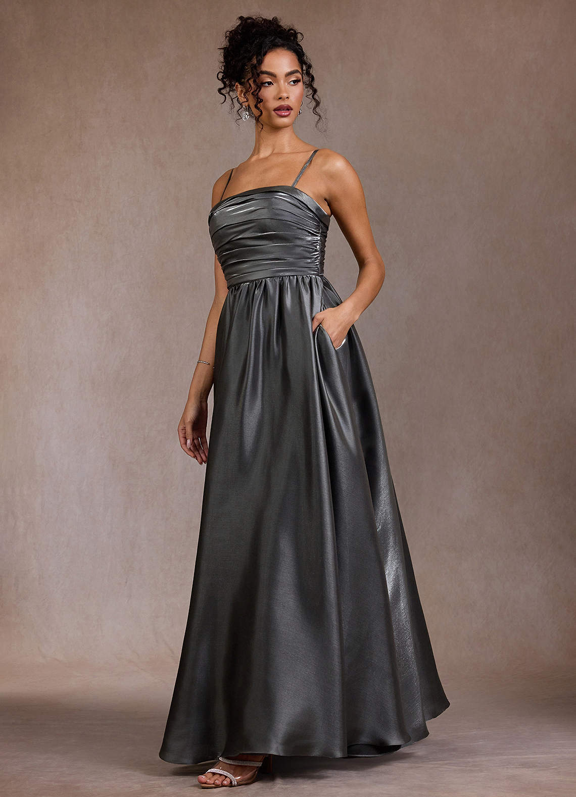 blue dress for baby girl Jovani Gunmetal Fitted Crew Neck Sleeveless Prom Dress – Saris and Things