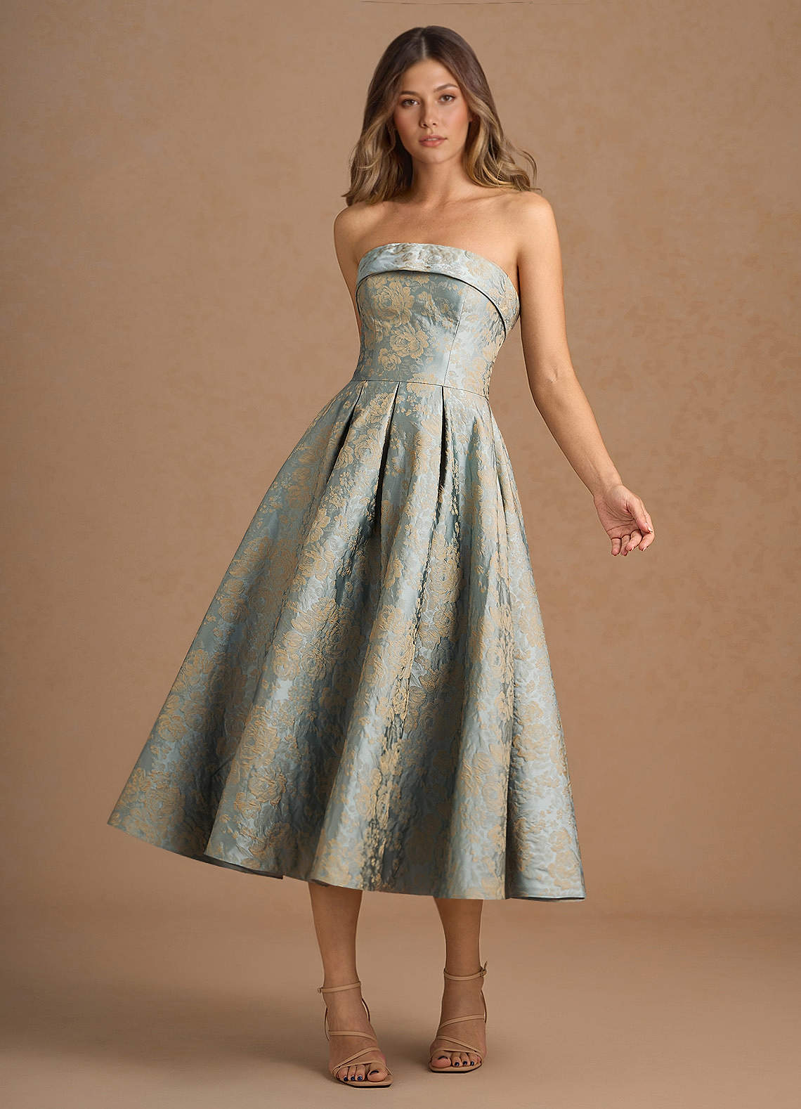 Cecilia Vintage Blue Midi Dress | Azazie Cecilia Vintage Blue Midi Dress | Azazie