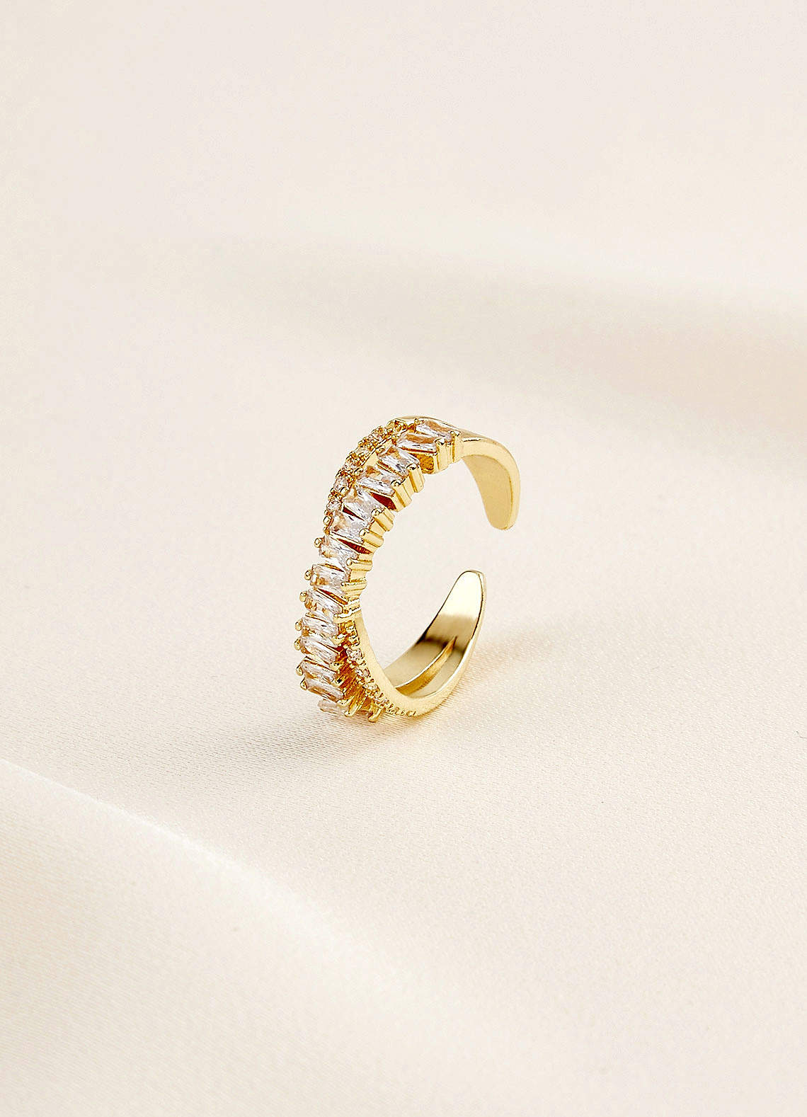 front Crystal Duo Interlocking Ring