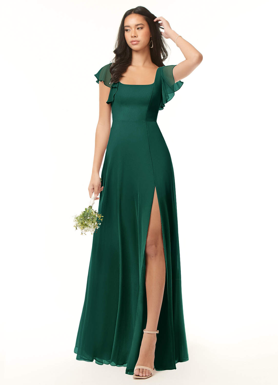 Square Green A Line Cut Out Prom Dress Square Green A Line Cut Out Prom Dress