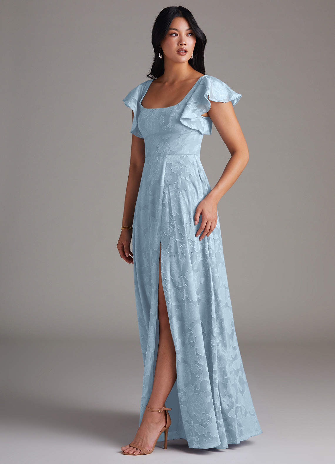 burgundy long prom dress A-line Off-the-Shoulder Tulle Flower Applique Dresses Color:Stone Blue Swimsuit dress line or mermaid silhouette Rey Lace-Up Column Formal