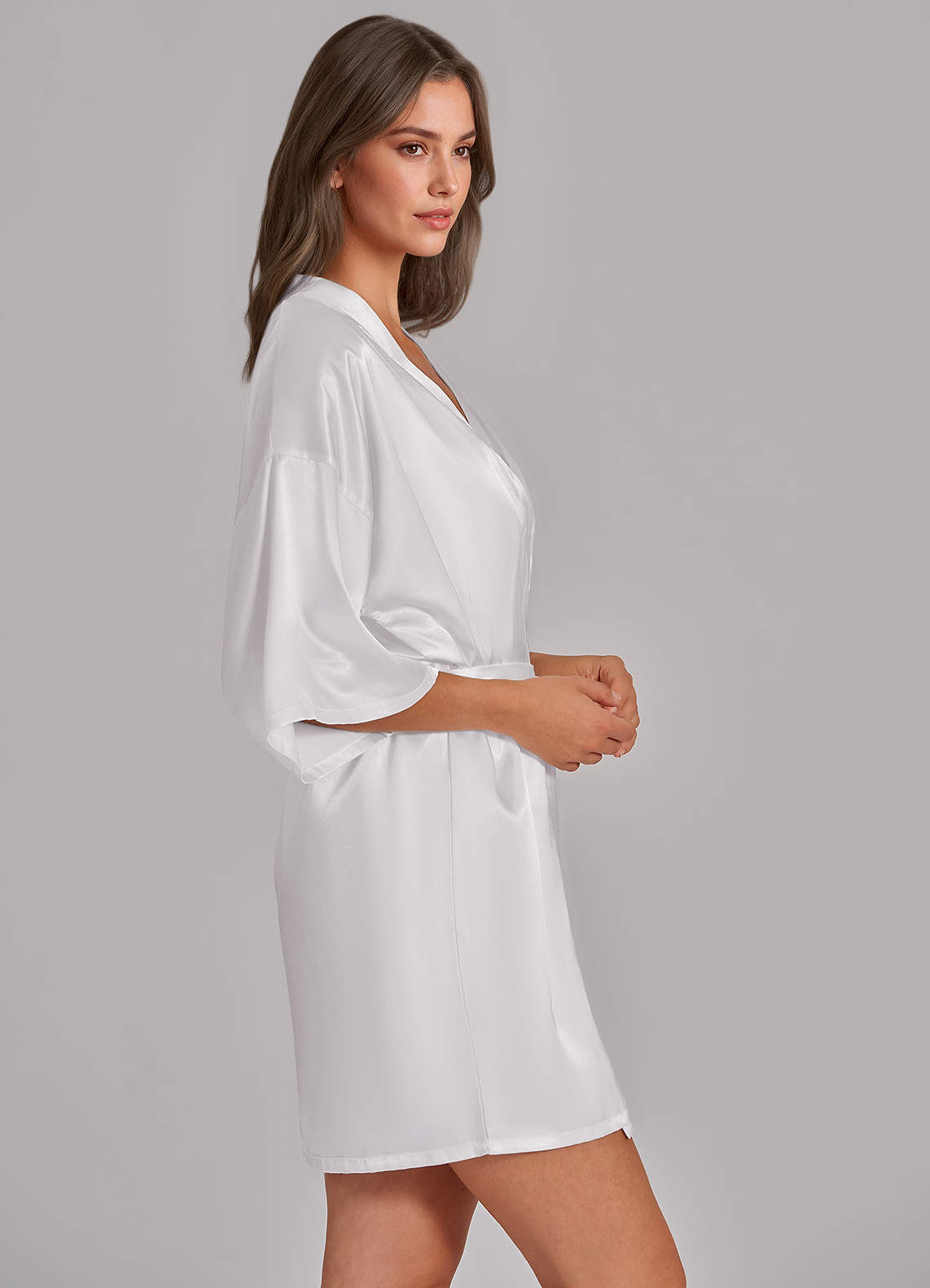 front Bride Satin Rhinestone Robe