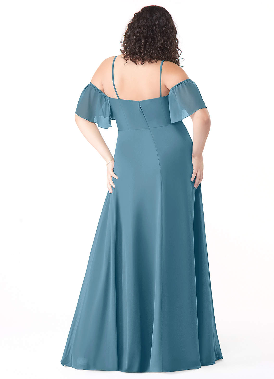 cold shoulder bridesmaid dress plus size Plus Size Formal Bridesmaid Elegant Pink Gradient Off The Shoulder Tulle  Maxi Dress main image 1