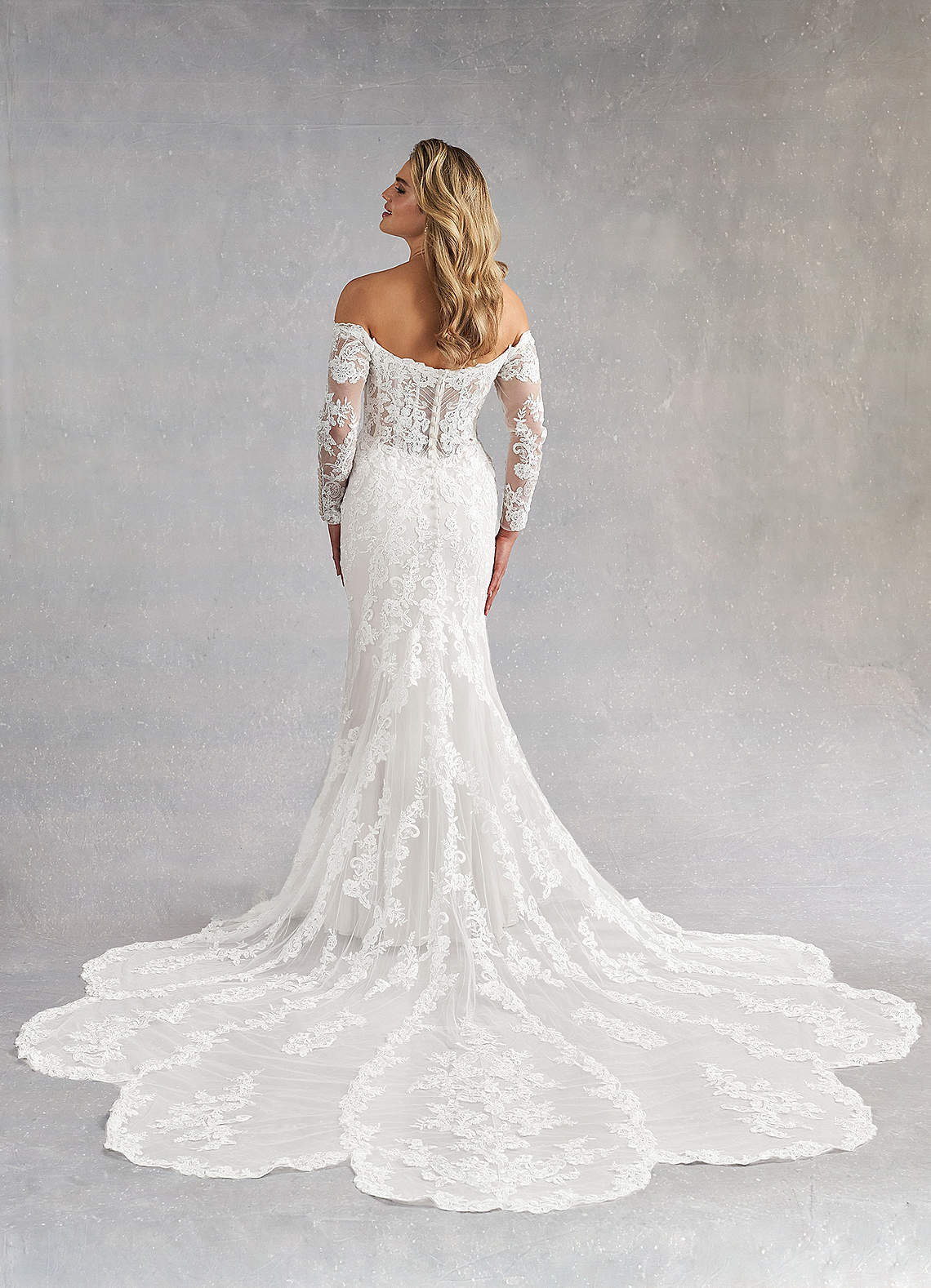 Azazie Empiria Wedding Dresses Diamond White Mermaid Sequins Tulle Dress image3