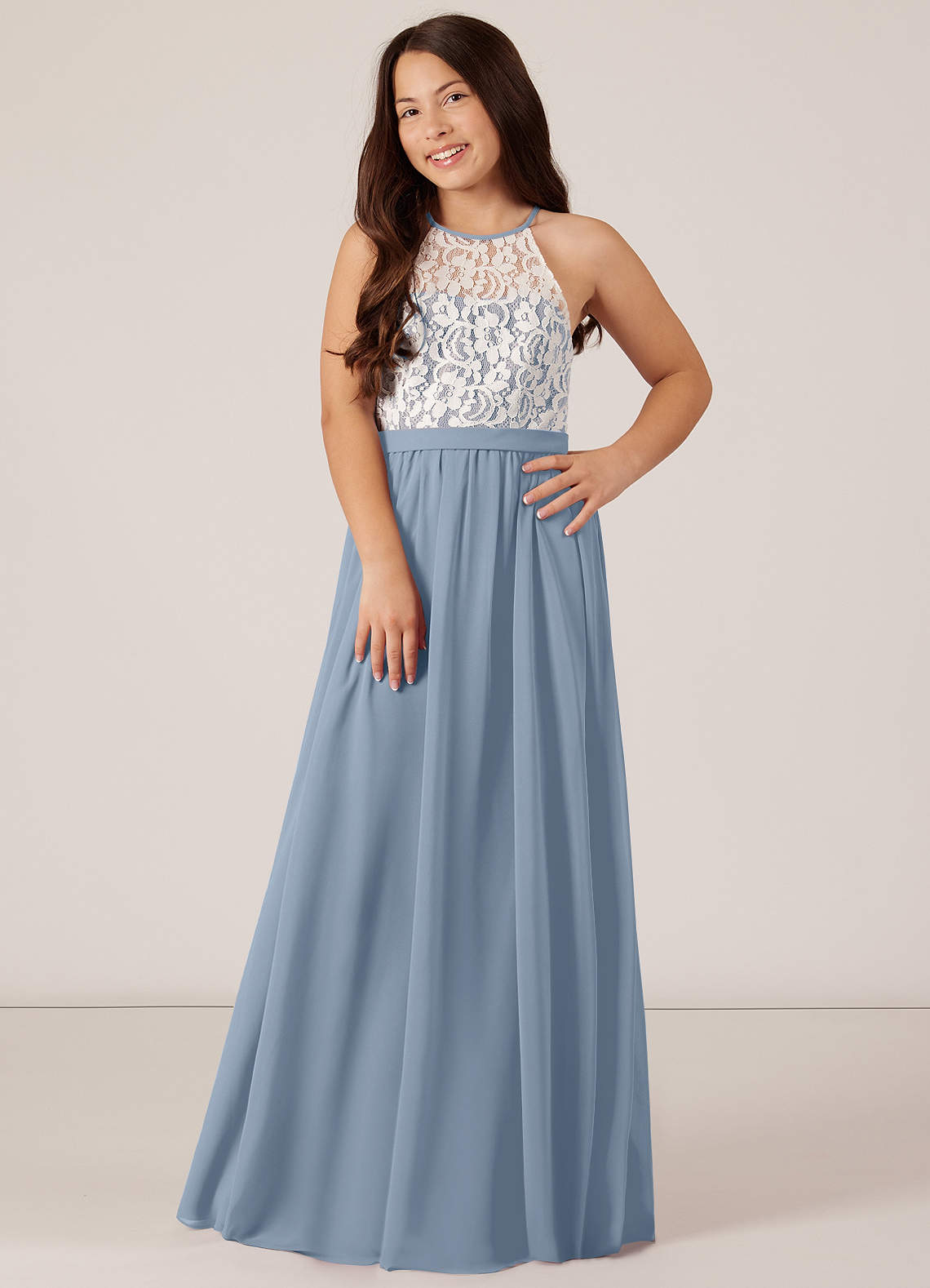 Dusty blue jr deals bridesmaid dresses