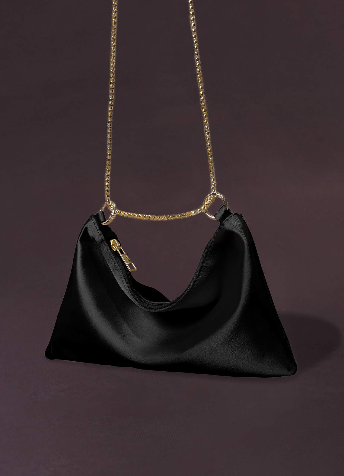 front Metallic Chain Underarm Bag