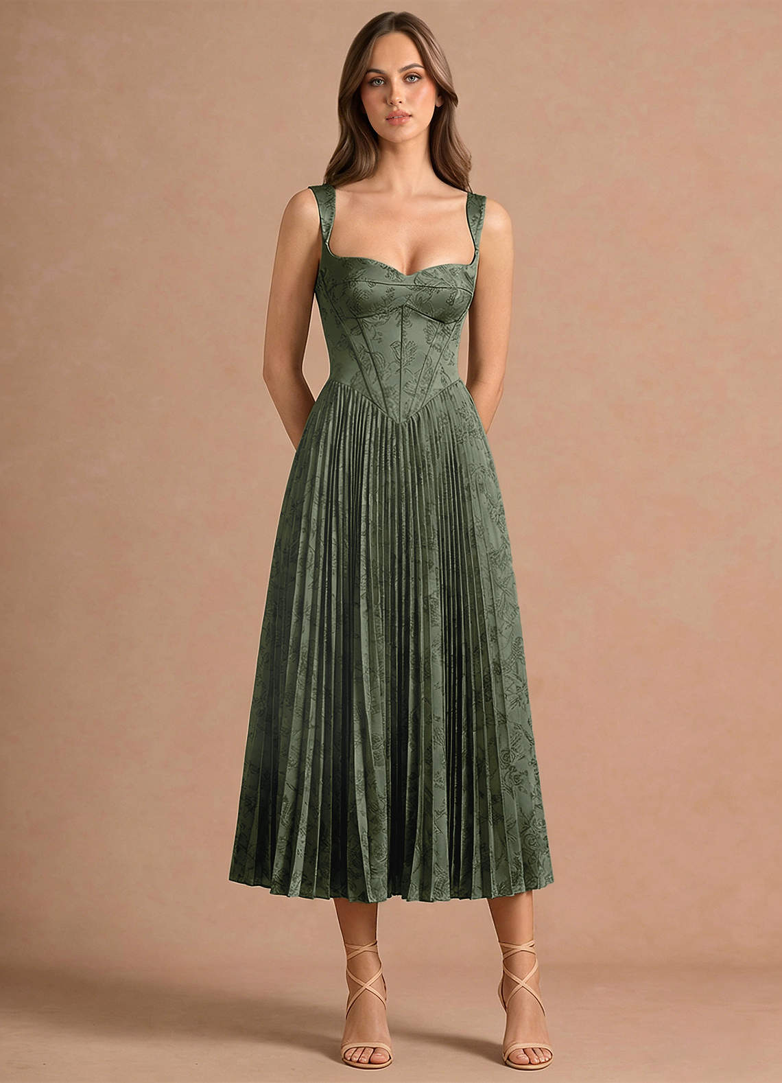 Azazie Sweetheart A-Line Midi Cocktail Dresses in Sage Blue