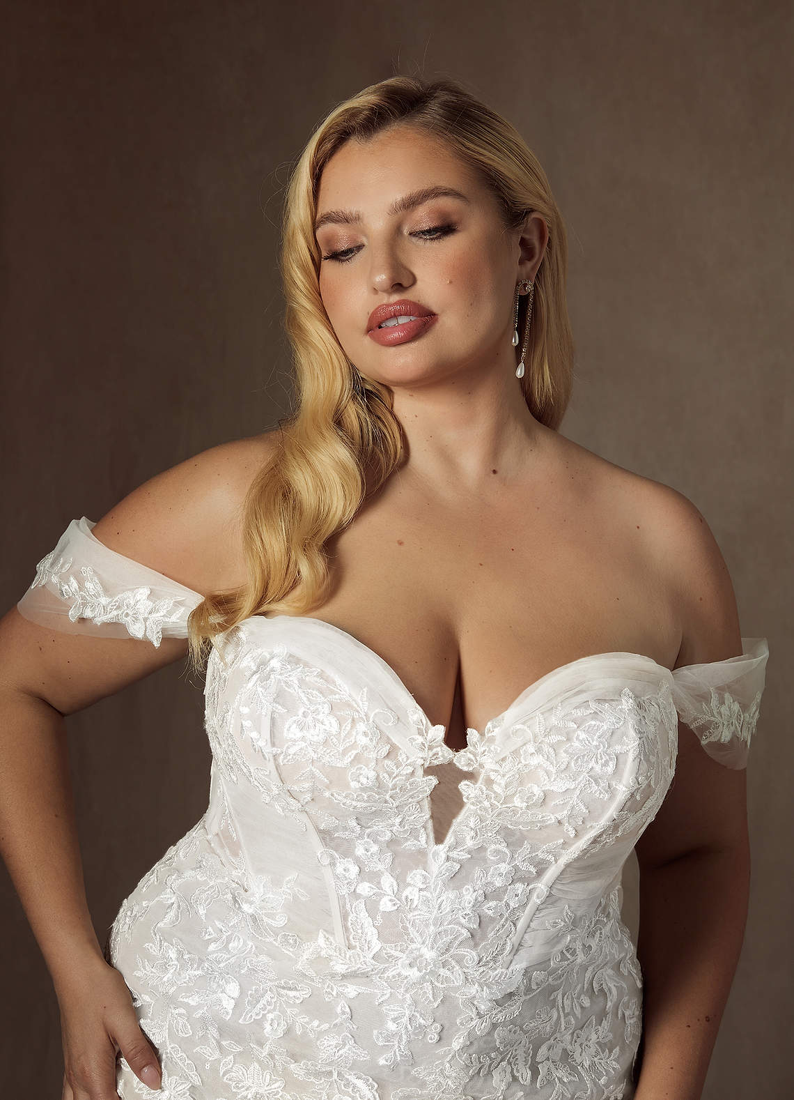 Azazie Leilani Wedding Dresses Diamond White Mermaid Sequins Tulle Dress image10
