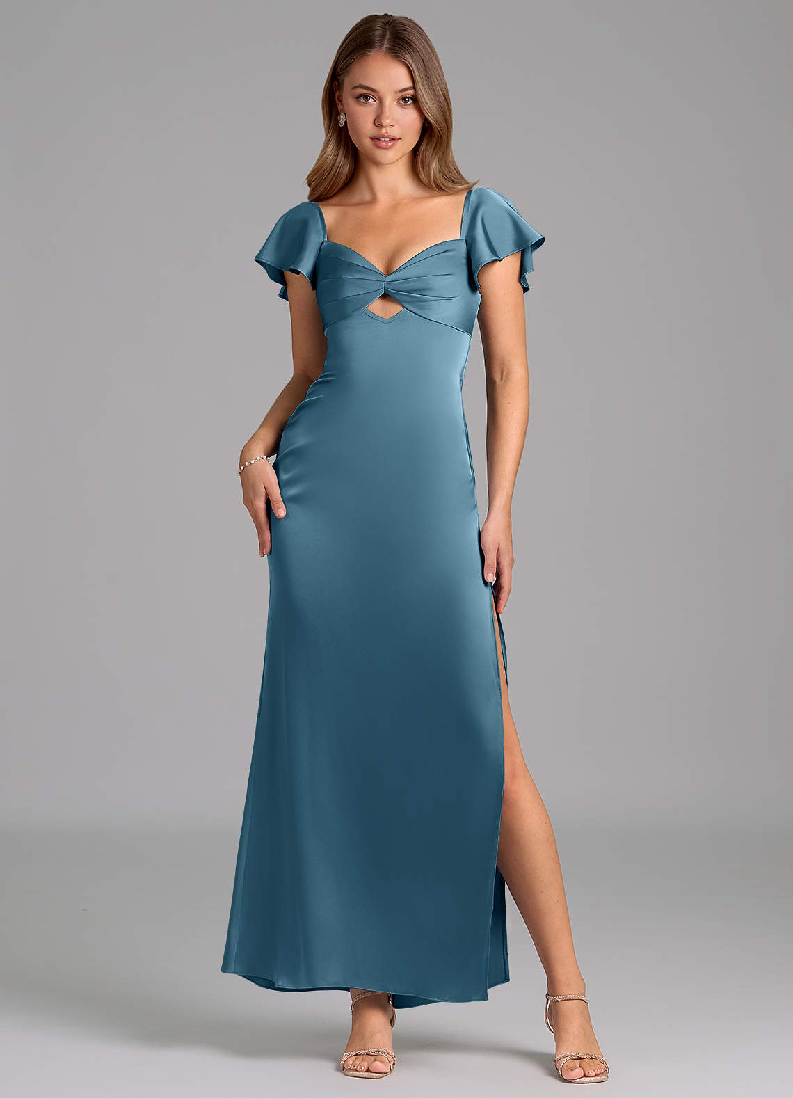 Azazie Demia Bridesmaid Dresses Bermuda Sheath Sweetheart Neckline Stretch Satin Dress image1