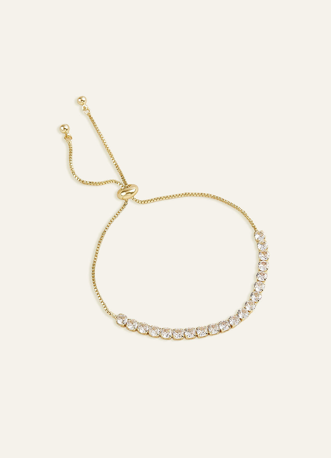 front Rhinestone Adjustable Strand Bracelet