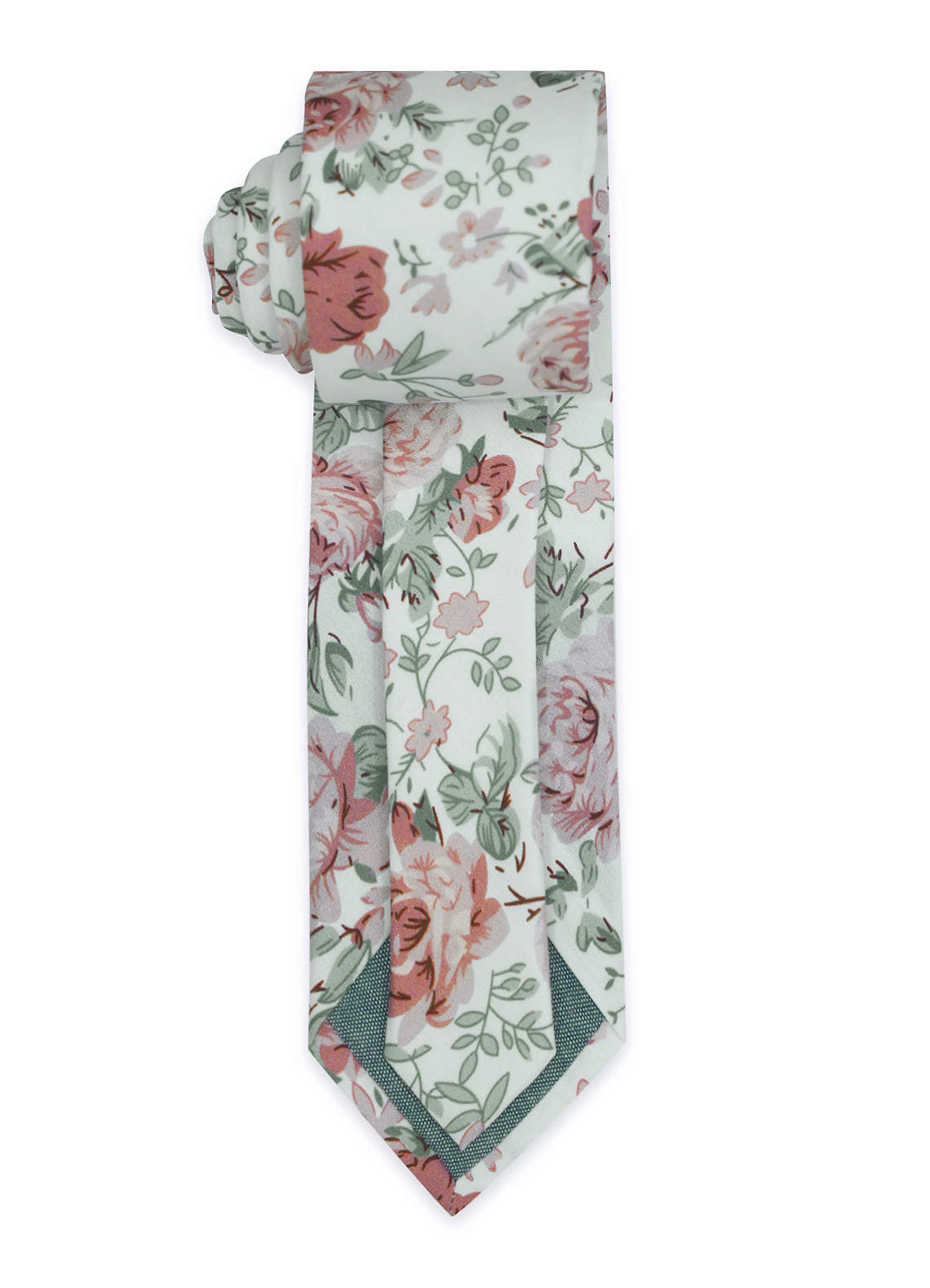 front Dusty Rose-Patterned Tie
