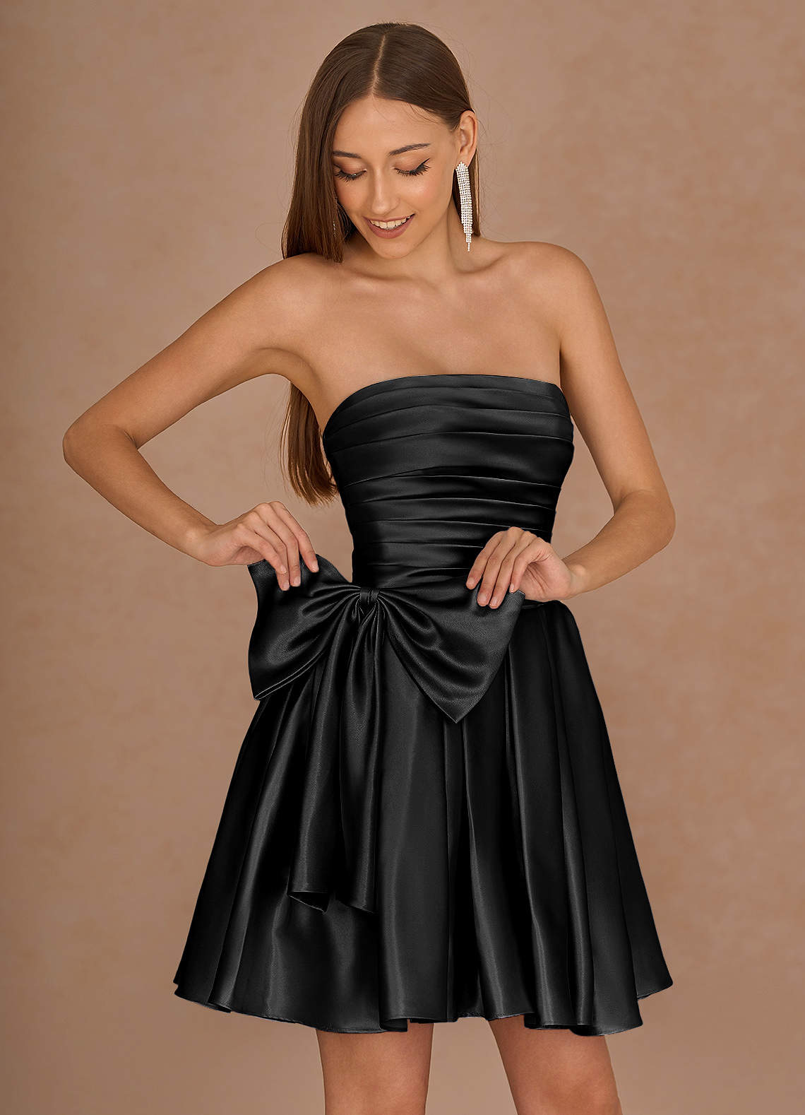 Aurae Black Mini Dress | Azazie