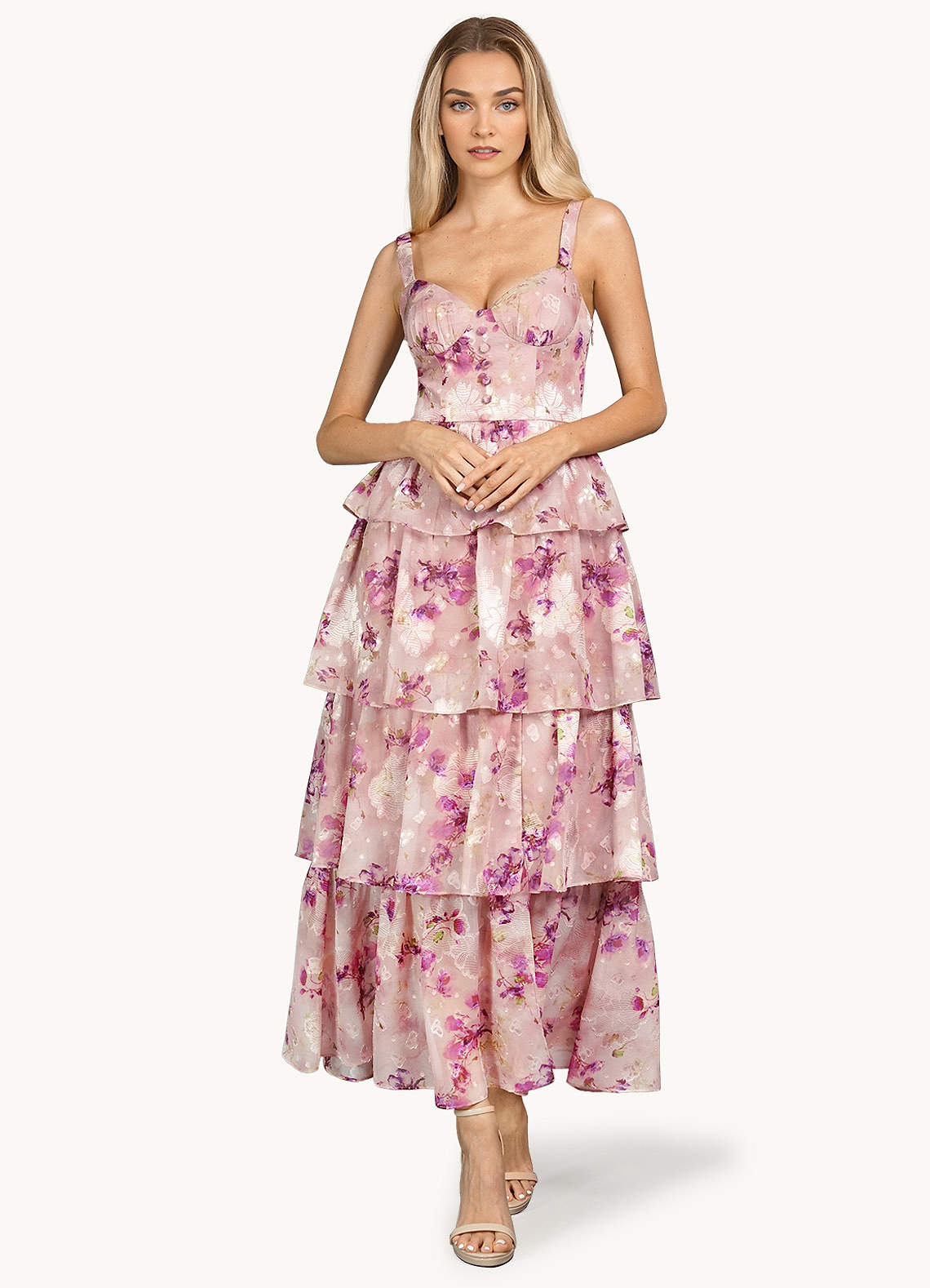 Kimberly Mauve Floral Maxi Dress image1