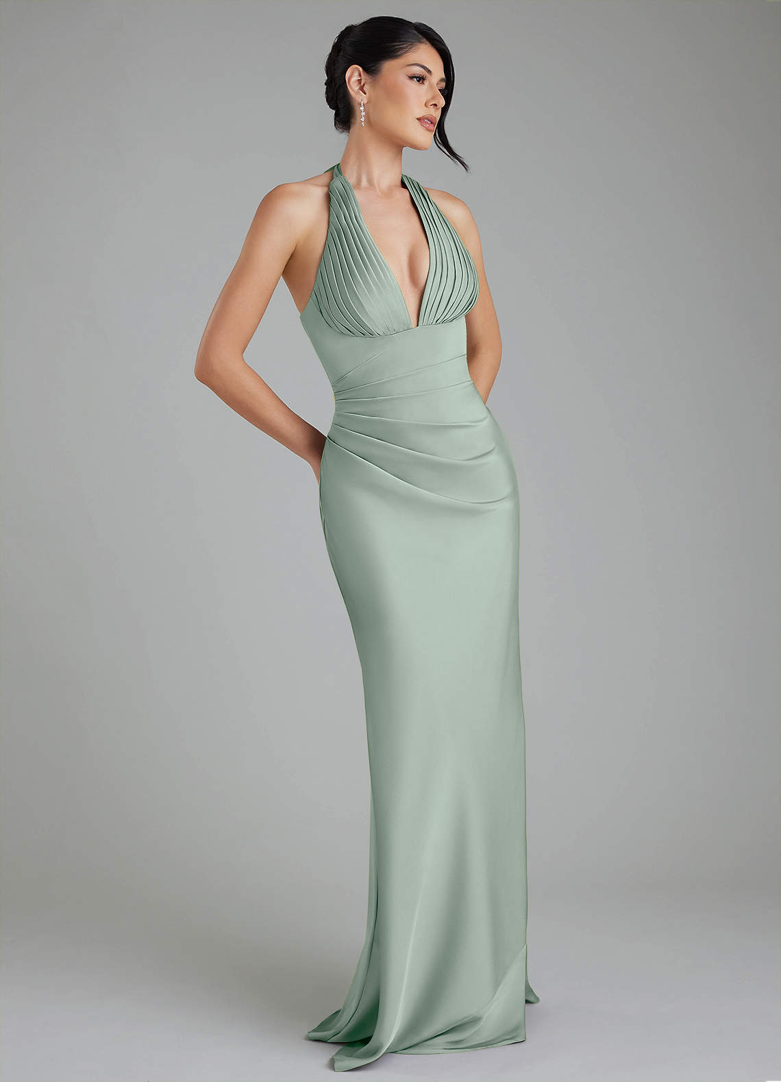 corset dress spring Mock Neck Topstitch Gown with Cascading Tulle Layers Train:Sweep Train (12-inch) SEASON:Autumn Watch Say Yes to The gown’s shimmering sequins