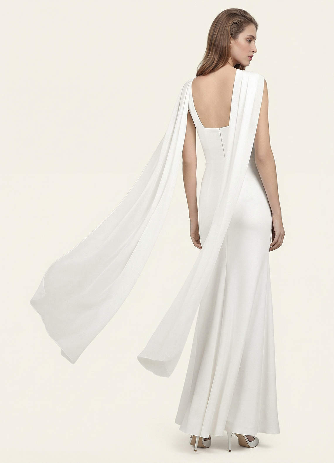 front Azazie Chal de novia de gasa extralargo