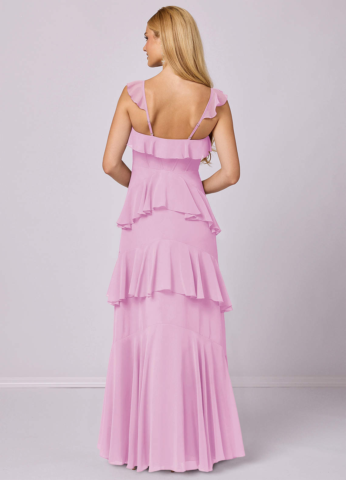 Barbie ♥ Azazie Bridesmaid Dresses Candy Pink A-Line Sweetheart Neckline Chiffon Dress image4