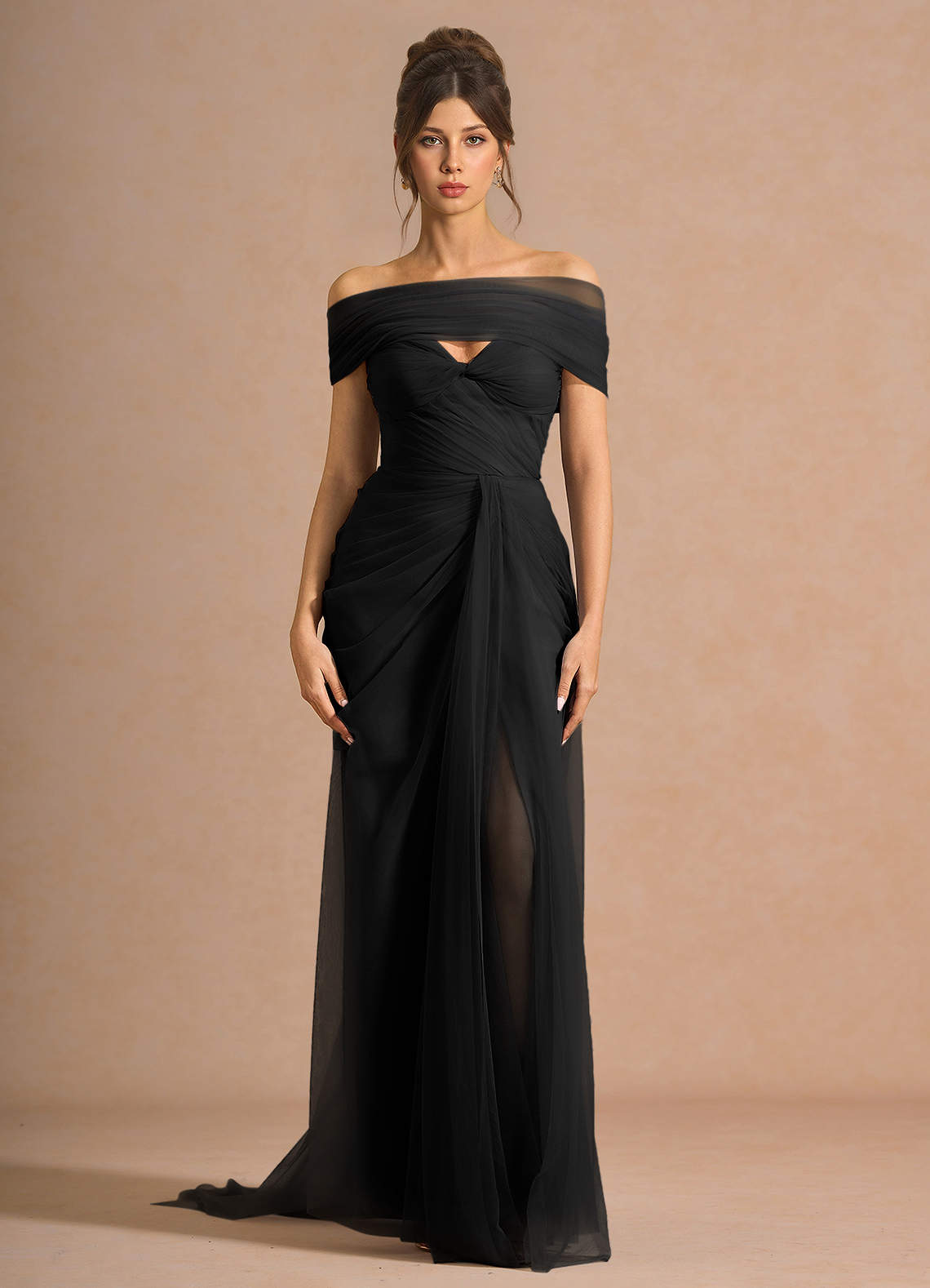 Azazie Black Sleeveless A-Line Evening Dress / Gown Azazie Black Sleeveless A-Line Evening Dress / Gown