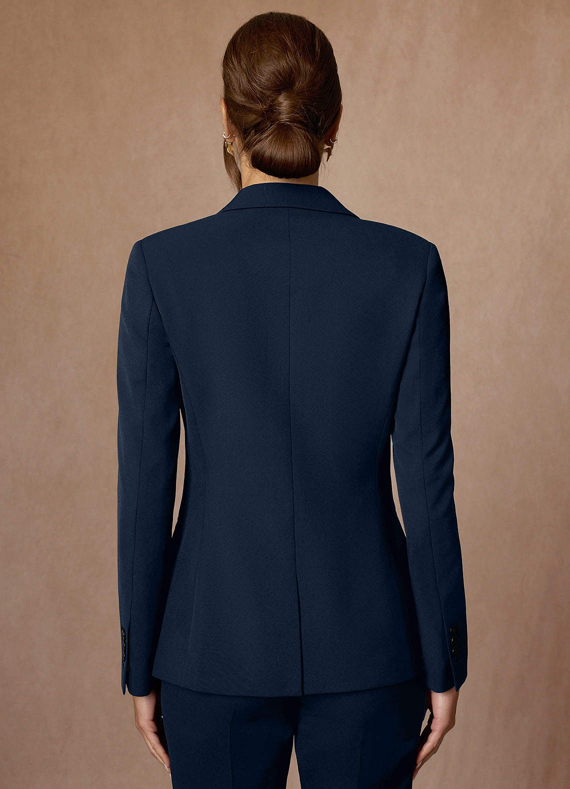 front Kennedy Dark Navy Structured Stretch Blazer