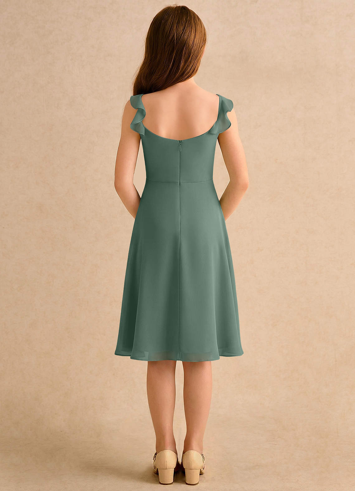 sage green bridesmaid dresses knee length Veaul 2026 Modest Simple Sage Green Bridesmaid Dresses 2023 A-Line Princess Short Sleeve Backless