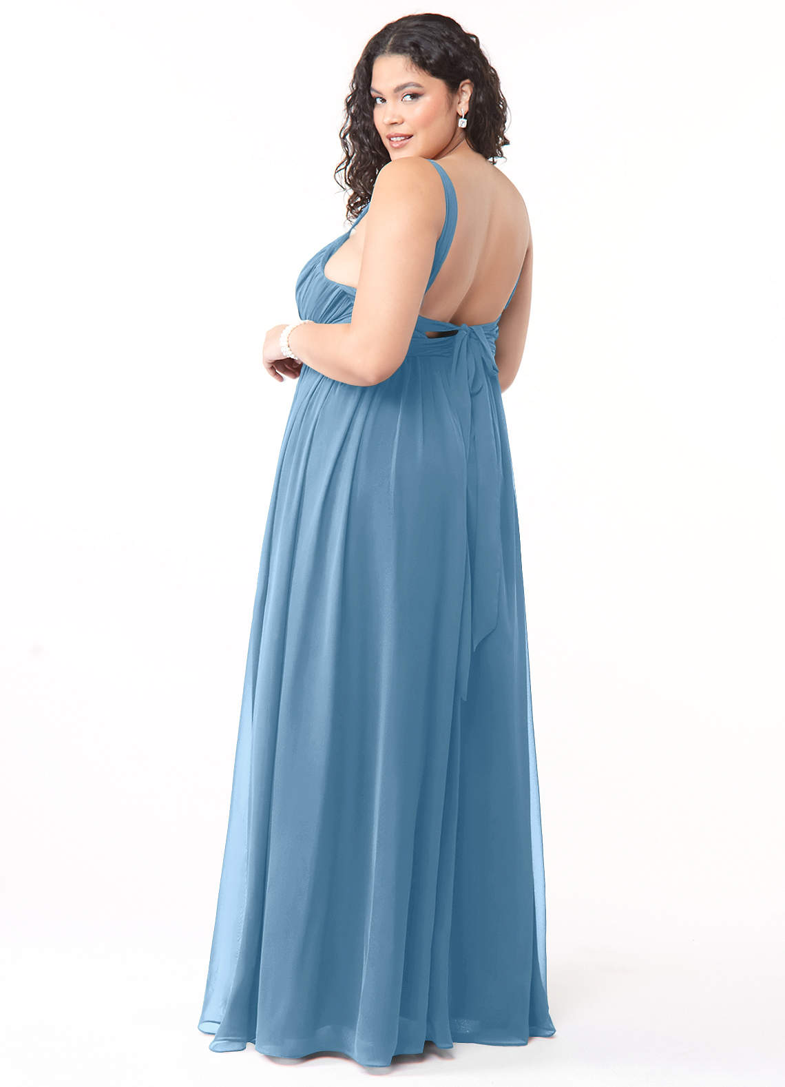 azazie steel blue bridesmaid dresses Azazie Denisse