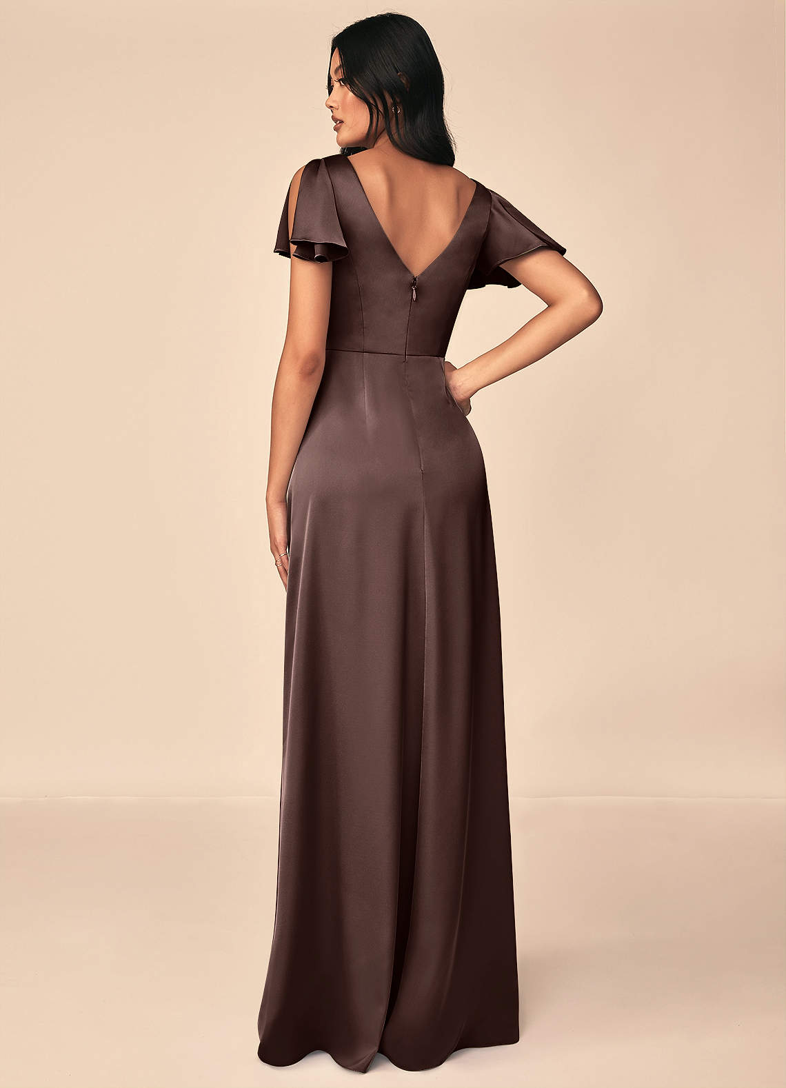 Azazie Soren Brudtärnklänningar Klä av A-Linje i Stretch Satin Plisserad Ganache image1