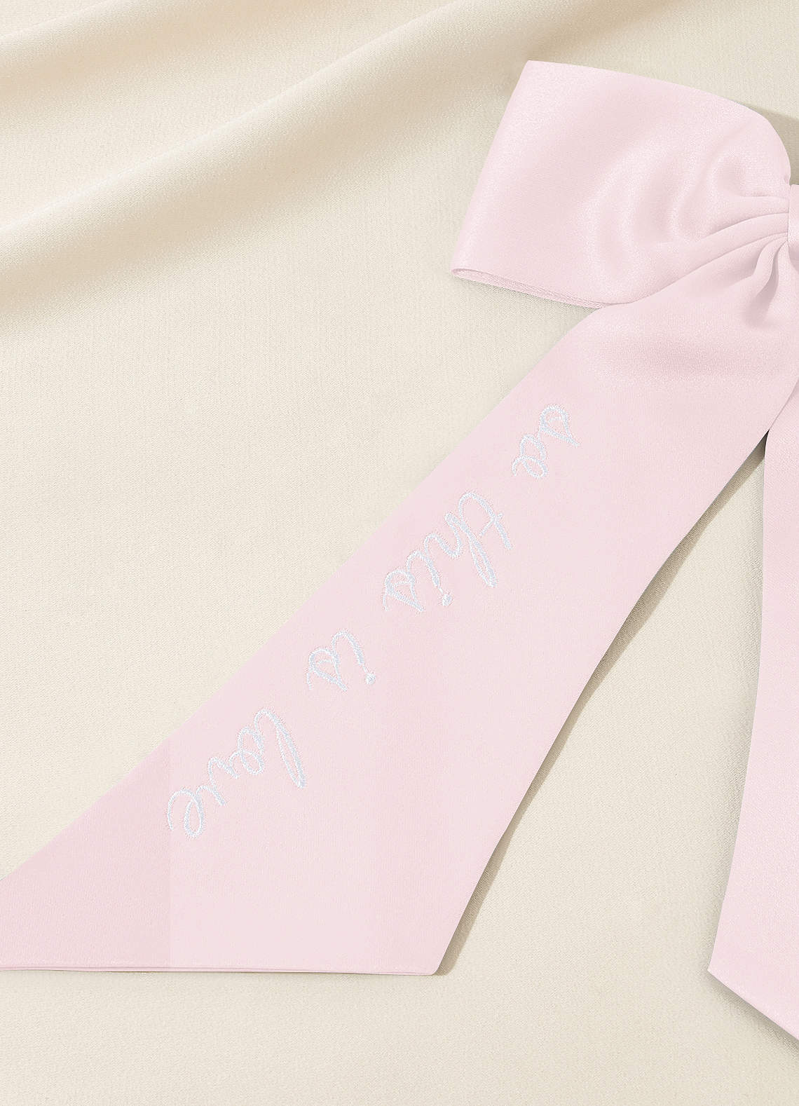 front Personalized Embroidered Matching Color Bow Hair Clip