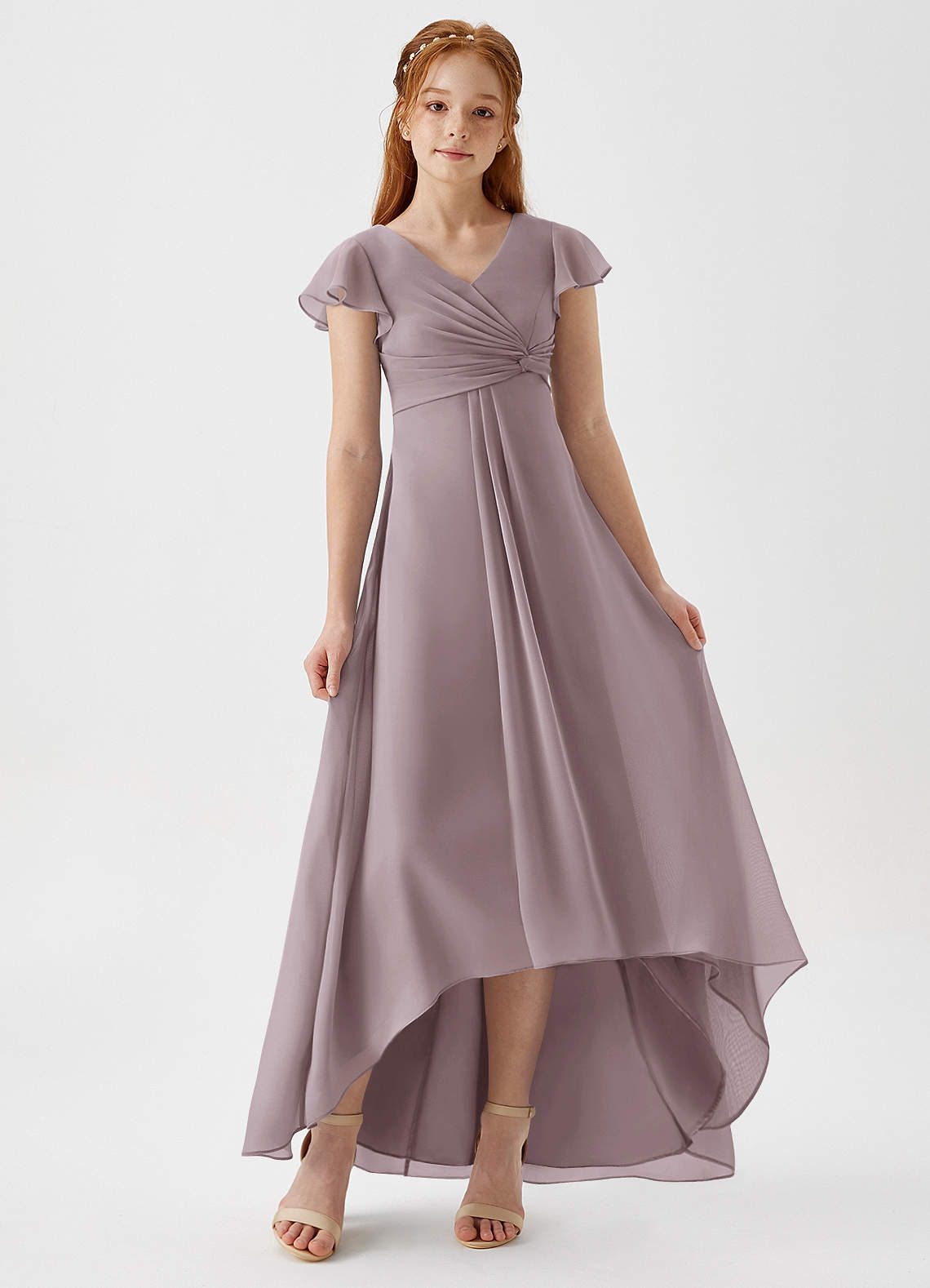 Azazie Breanne Junior Dusk A-Line Chiffon Dress image1