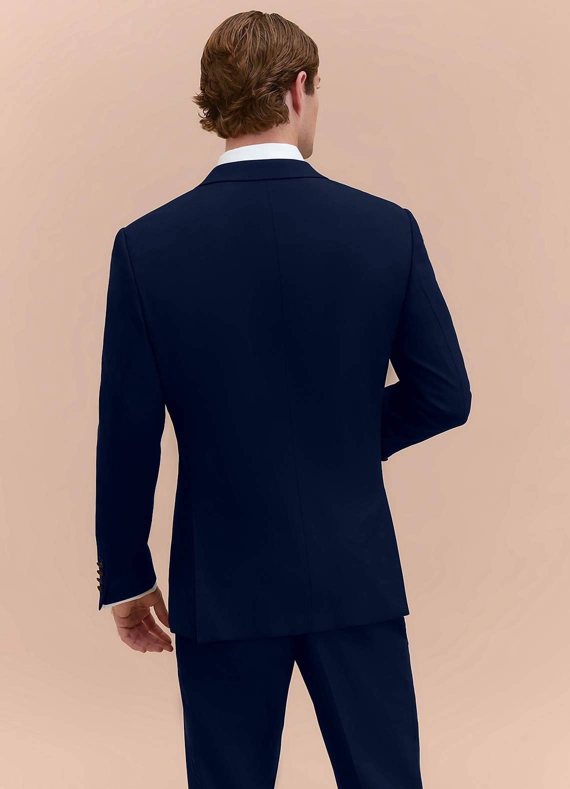 front Hudson Navy Blue Peak Lapel Tuxedo Jacket