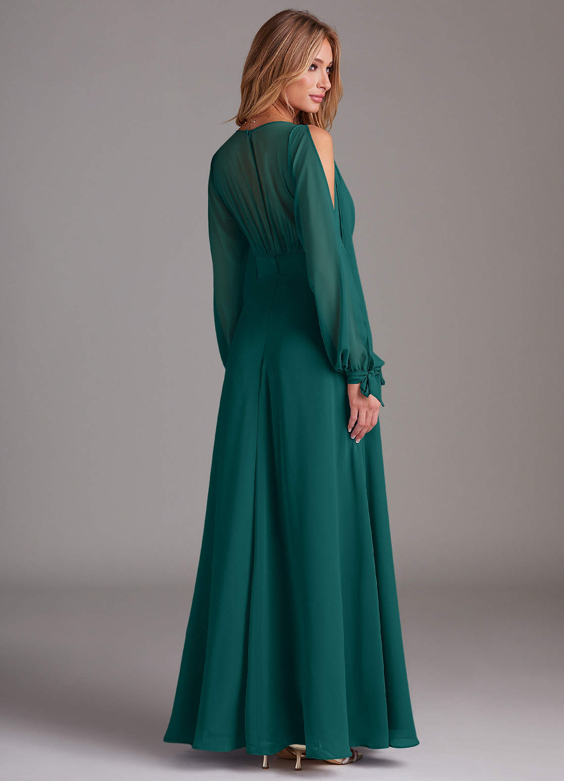 Azazie Matilda Ready to Ship Peacock Chiffon Bridesmaid Dresses