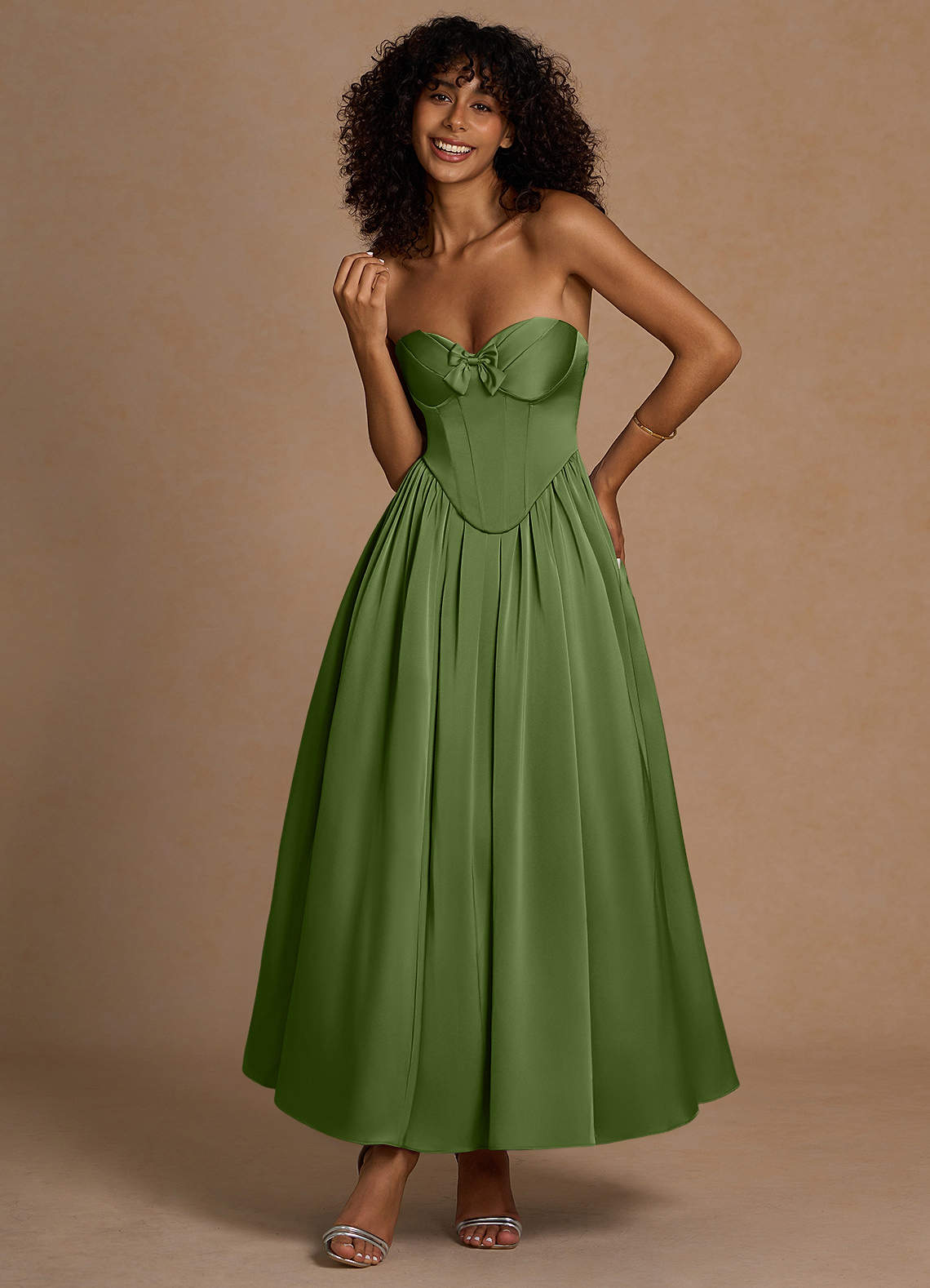 Eloise Olive Green Maxi Dress Ready to Ship | Azazie CA