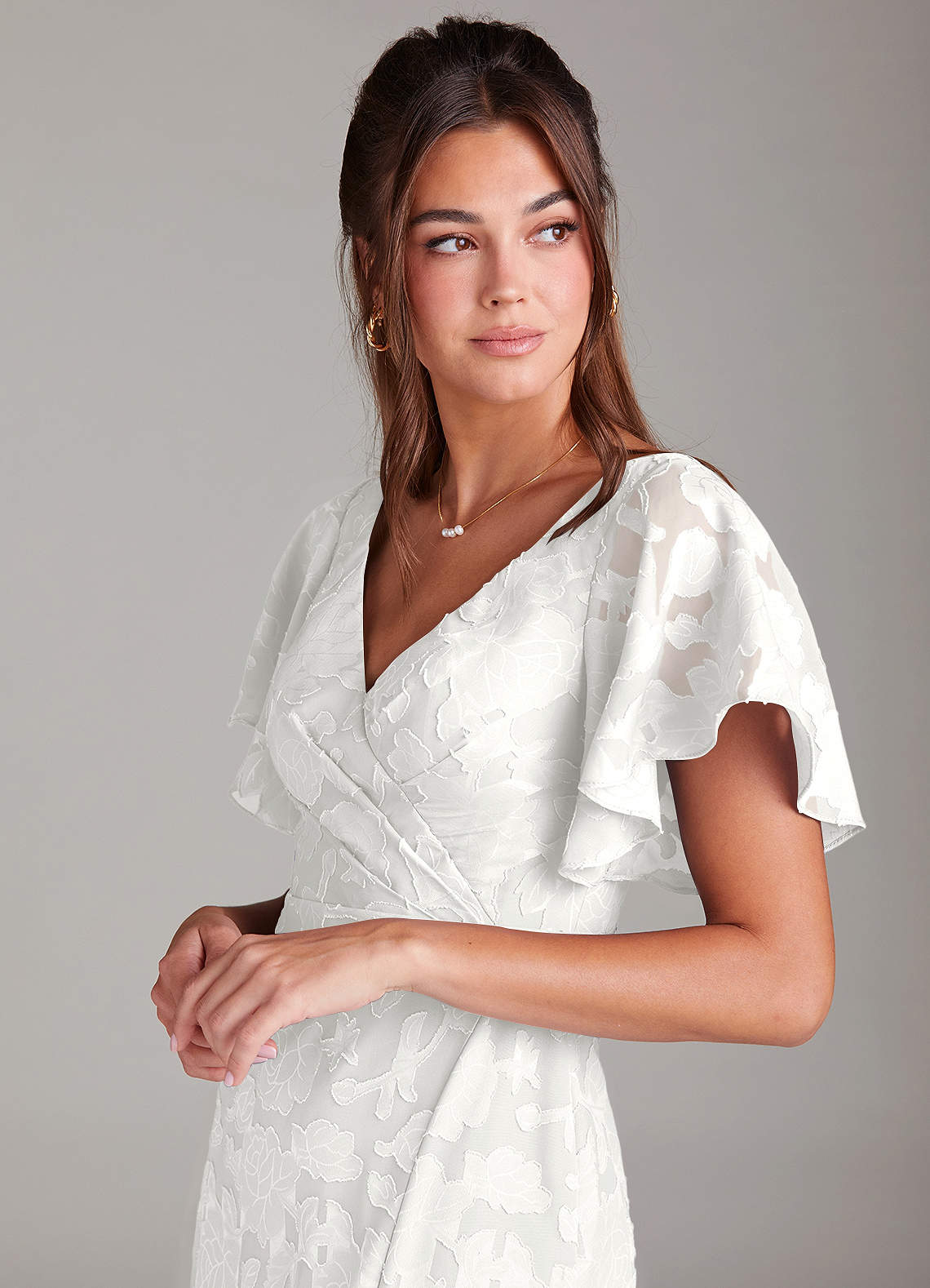 Azazie Ambrosia Morsiusneito Mekot A-linja Pliseerattu Floral Burnout Lattian pituus Pukeutua image5