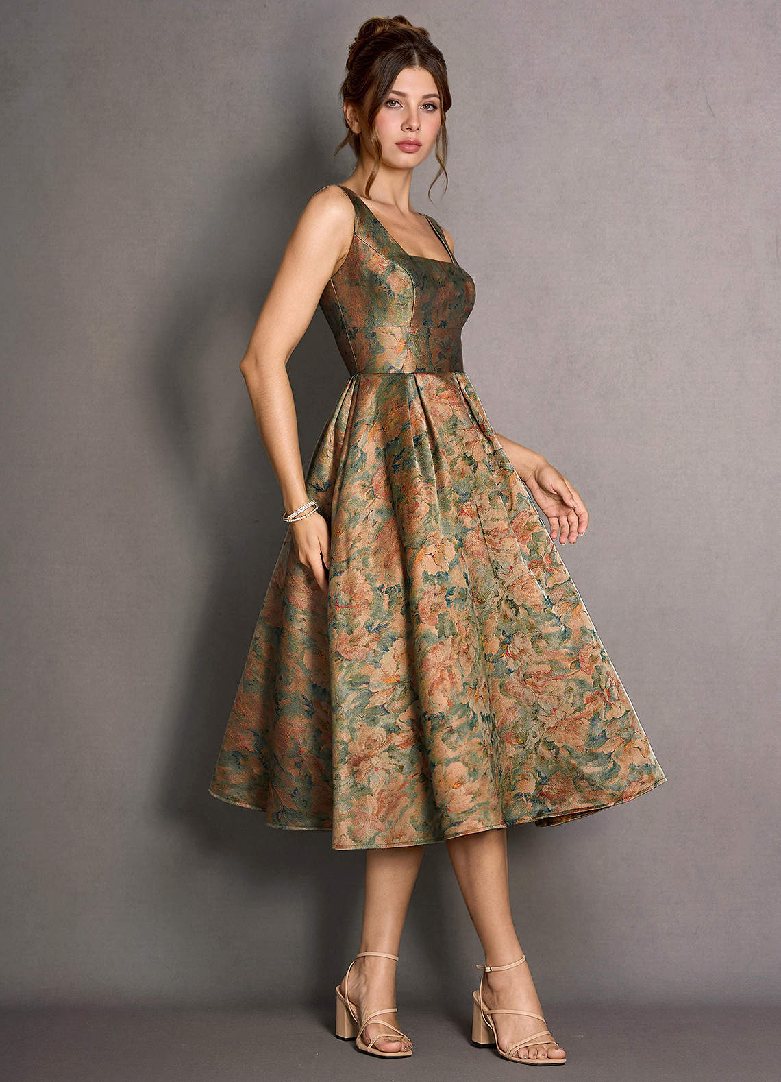 Katel Vintage Teal Midi Dress | Azazie CA