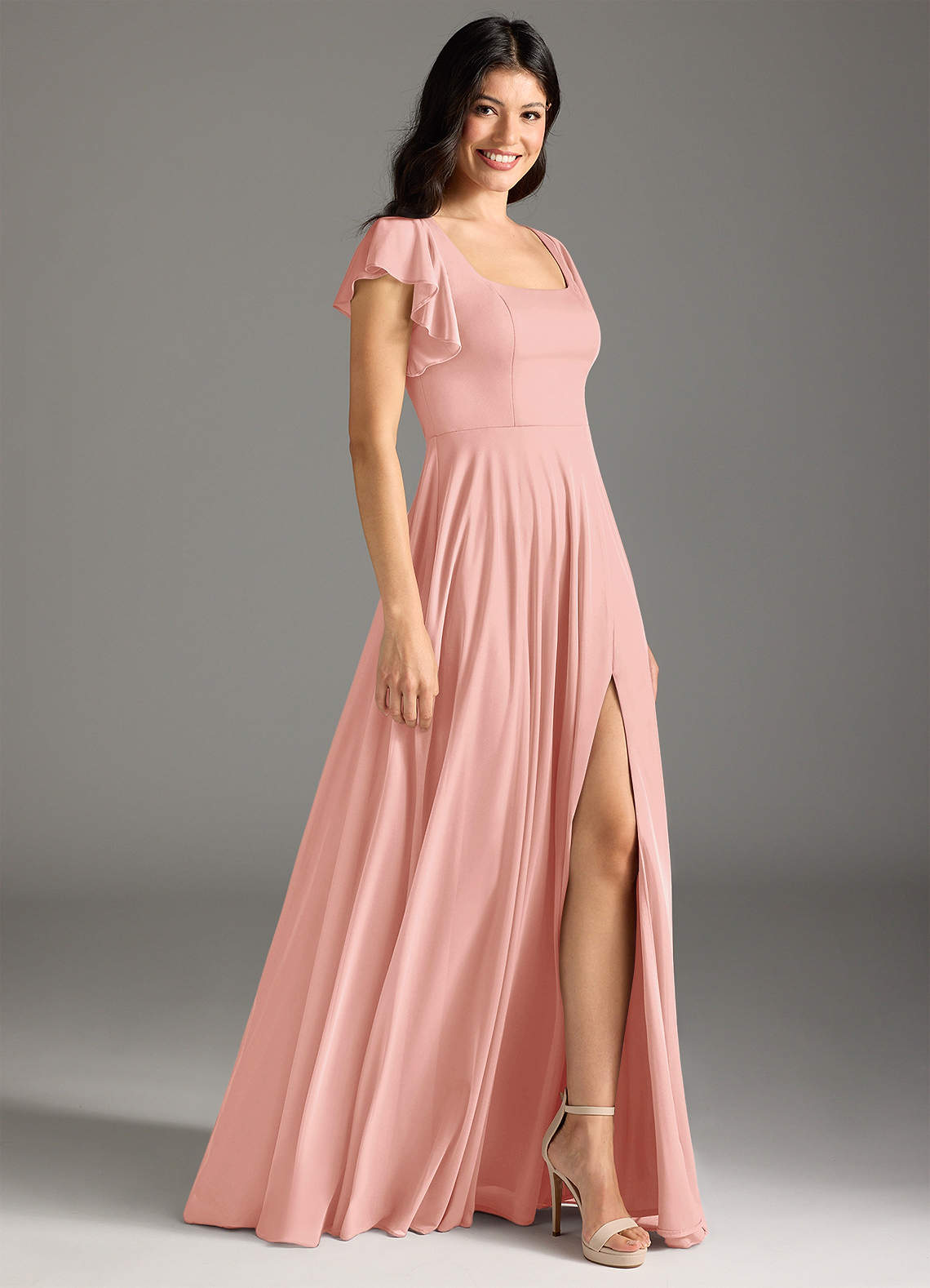 strapless open back dress Pink Lace Knee Length Party Dress, Homecoming Dress Short Prom Dress –  Cutedressy main image 1