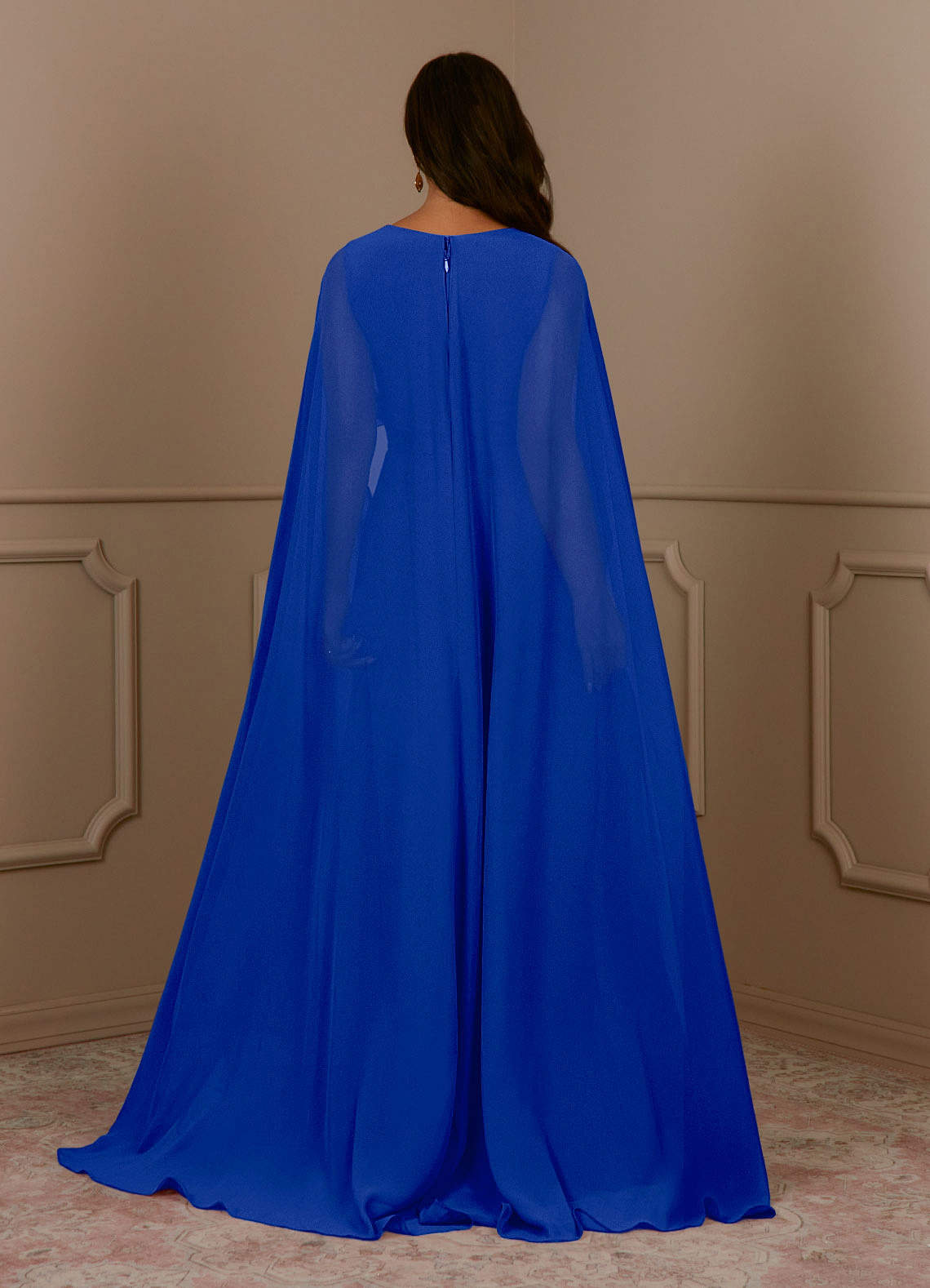 Azazie A-Line/Princess V-Neck Floor-Length Matte Satin Mother of the Bride or Groom Dresses - Royal Blue