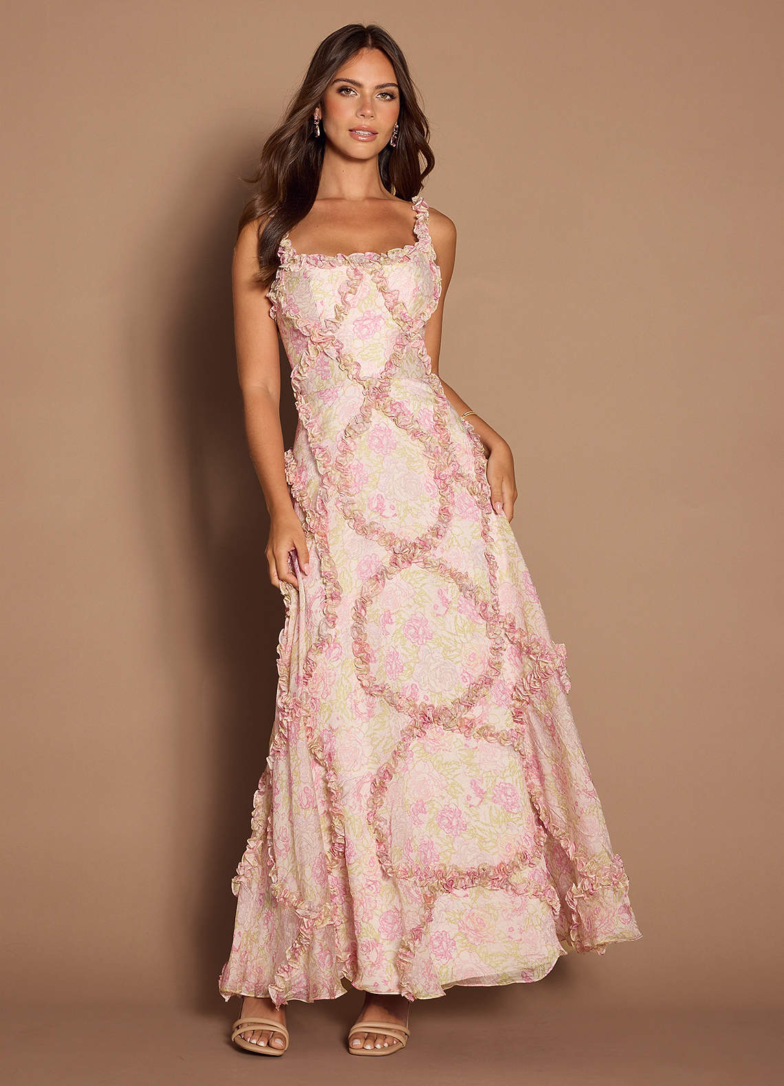 Hana Pink Chartreuse Maxi Dress | Azazie