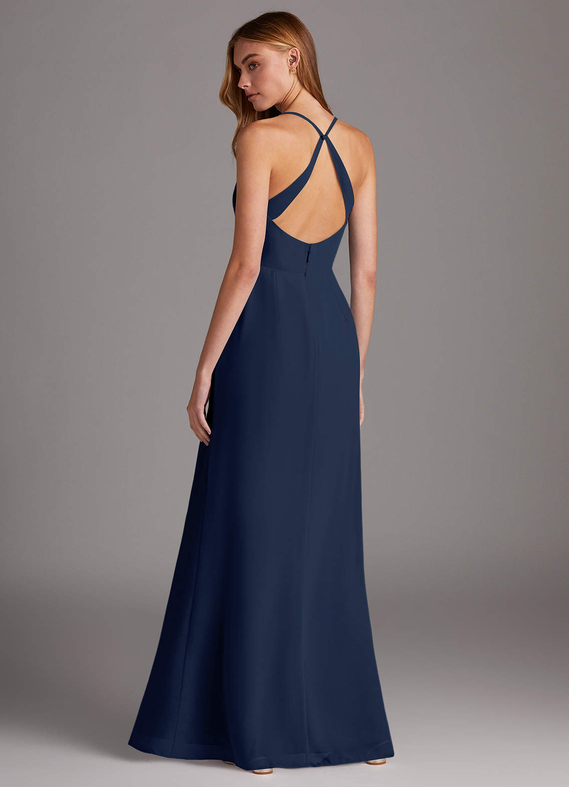 green emerald velvet dress Crepe Dress with Chiffon Slit Green / FR 58
