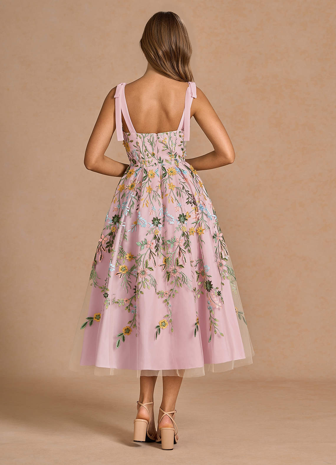 Aurelie Candy Pink Midi Dress | Azazie