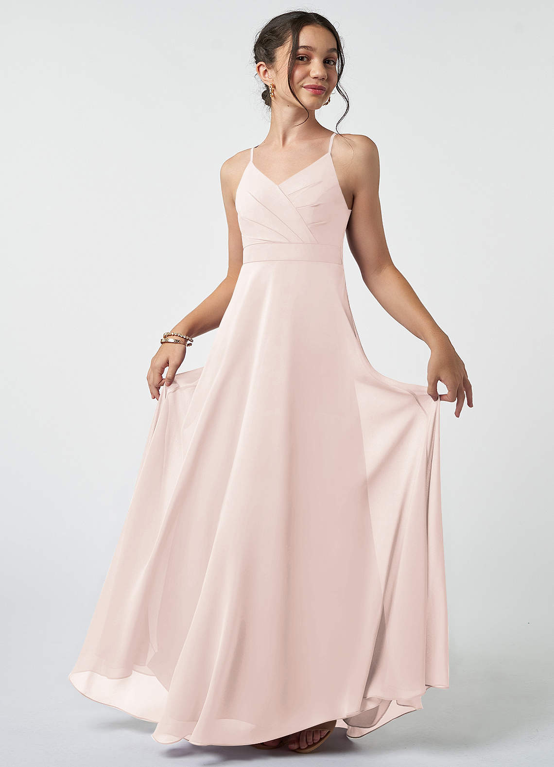 Azazie Avelina Junior Bridesmaid Dress in Rose Petal | Azazie