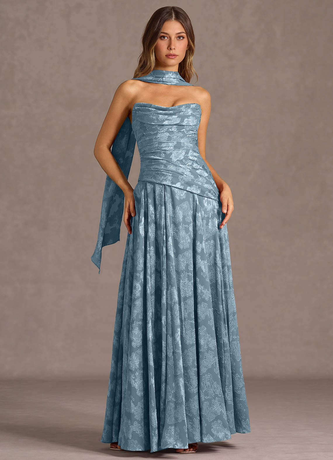 vestido Maxi Azul Empoeirado Gabriela image2