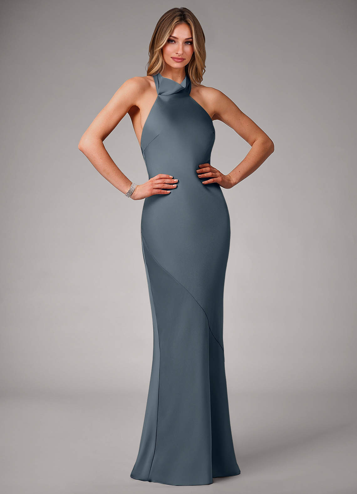 Azazie Velli Bridesmaid Dresses Twilight Mermaid Stretch Satin Dress image1
