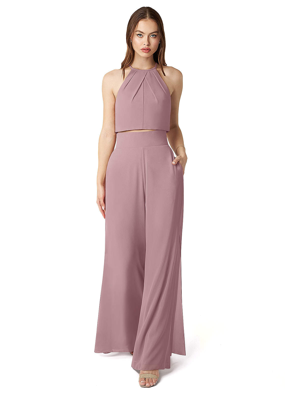 Azazie Kenzi Jumpsuit Dusty Rose Bridesmaid Dresses Azazie