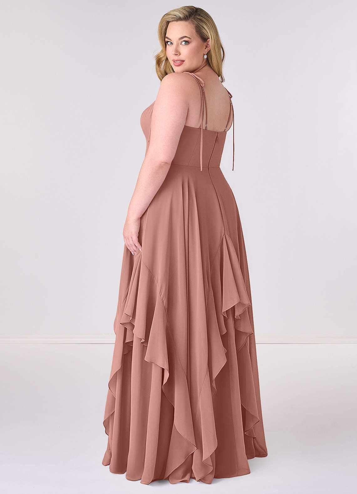 Barbie ♥ Azazie Bridesmaid Dresses V-neck Chiffon Tiered A-line Dress image6