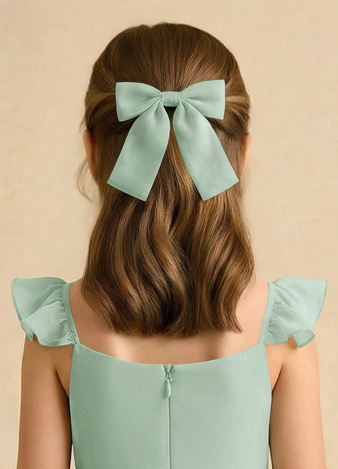 front Fermaglio per capelli da bambina con fiocco in chiffon.