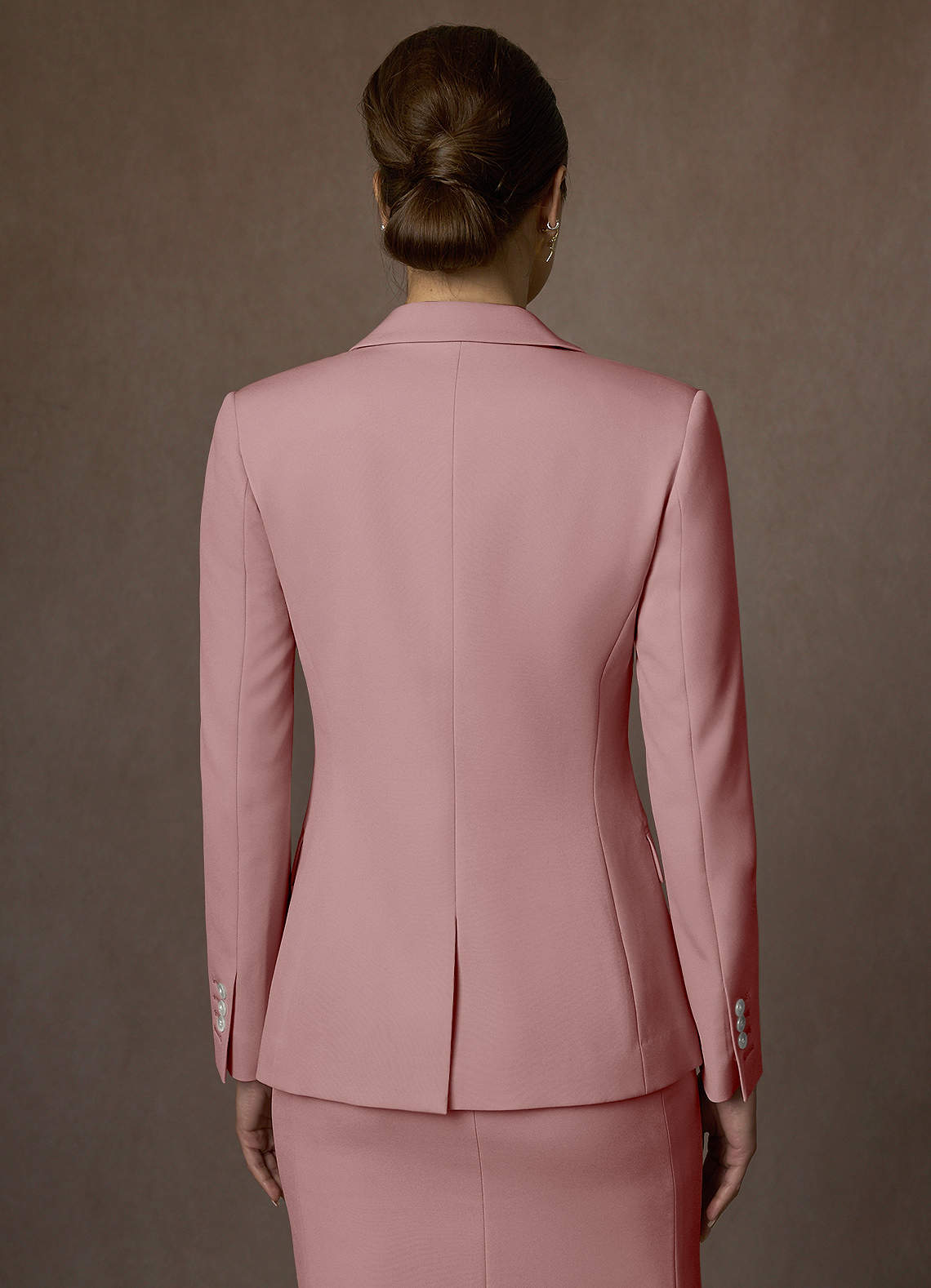 front Kennedy Dusty Rose Structured Stretch Dress